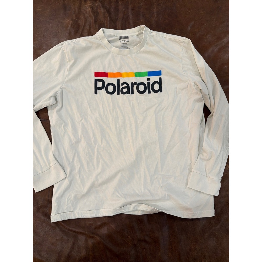 Tailgate Polaroid Sun 600 Camera Graphic Long Sleeve Tee Shirt Mens XL White